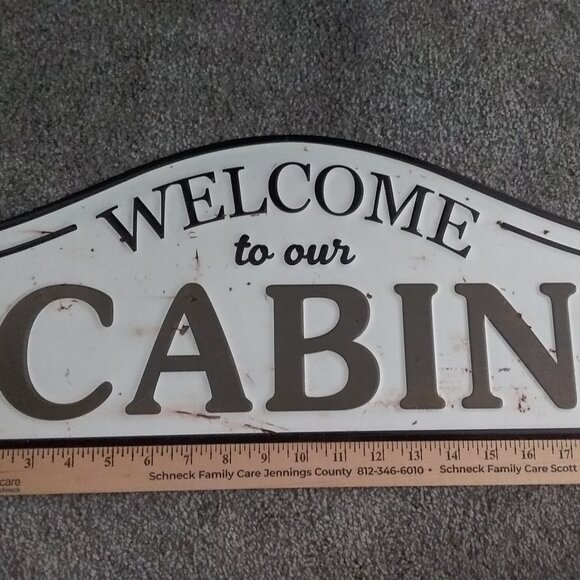 Welcome to our cabin sign - Picture 1 of 2